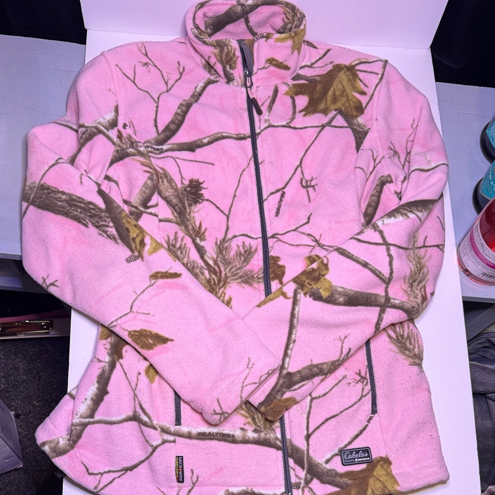 Cabela’s x Realtree, Microwire Heating Tech, Women, Pink Camouflage Jacket,Small